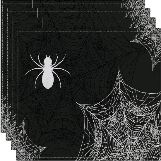 Halloween Placemats Set of 4(Halloween Spider Web) {4}