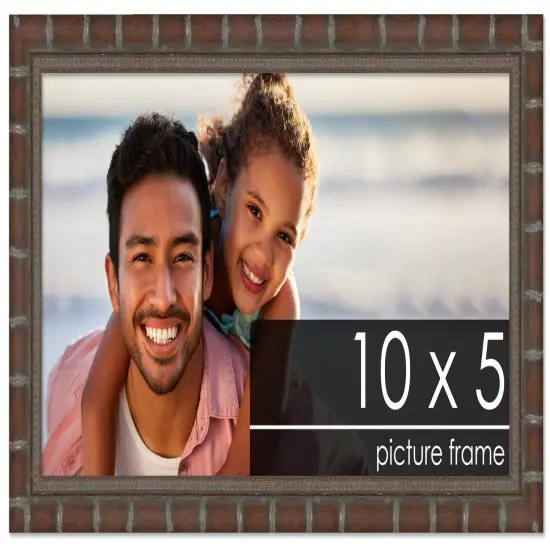 10x5 Modern Bamboo Picture Frame with UV-Resistant Acrylic & Acid Free Backing, Available in5 Finishes - Gold, Silver, Brown, Black, and Natural {1}