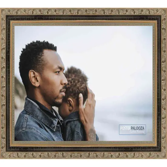 Square Classic Gold Picture Frame - UV Acrylic, Foam Board Backing, Hanging Hardware {3}