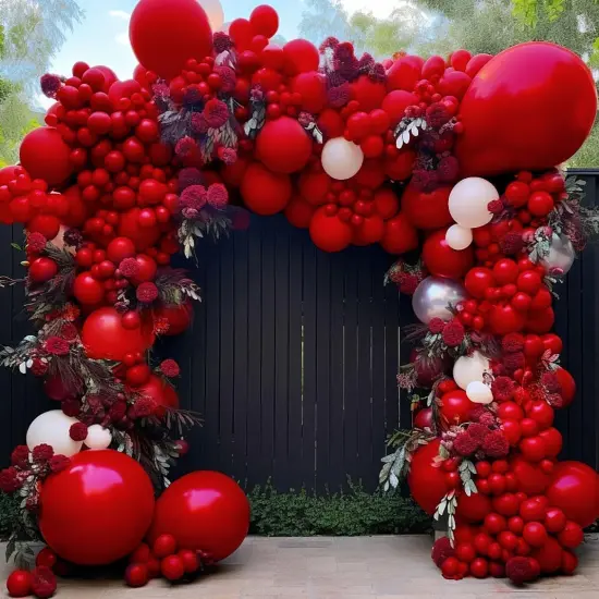 Ruby Red Balloons Different Sizes Latex Matte Red Balloon Garland Arch Kit for Birthday Wedding Baby Shower Valentine's Day Mother's Day Party Decor {2}