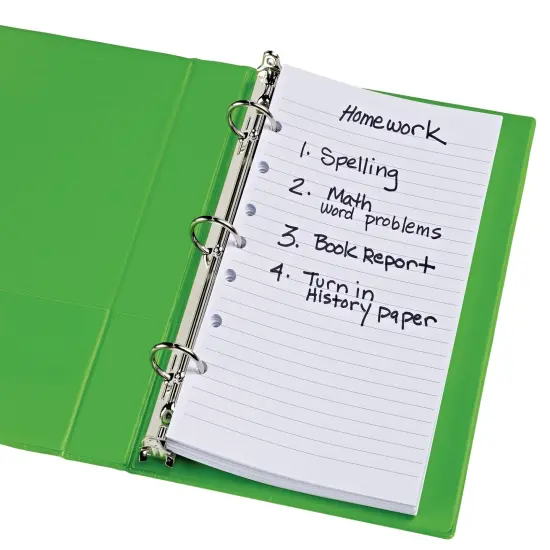 Avery Mini Binder Filler Paper, College Ruled, 5-1/2" x 8-1/2", 100 Sheets Per Pack, 4 Packs (14230) {3}