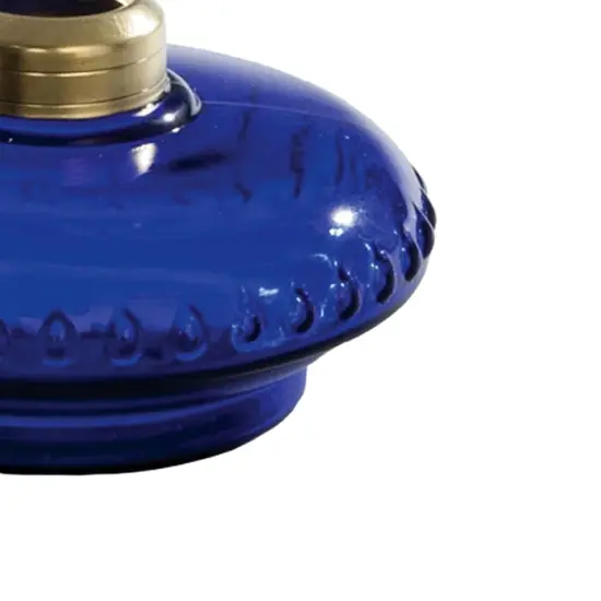 B & P Bracket Wall Shelf Kerosene Oil Lamp Glass Font Fount 5.75 in Cobalt Blue {3}