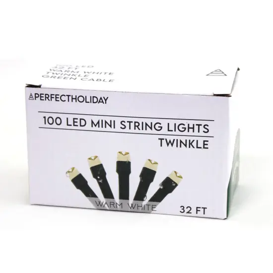 Perfect Holiday 100 LED String Lights Waterproof Outdoor Flashing Warm white {4}