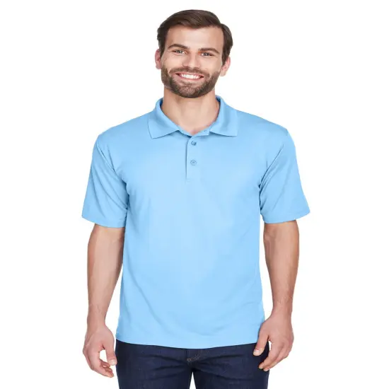 UltraClub&reg; Men's Cool & Dry Mesh&nbsp;Pique Polo COLUMBIA BLUE {1}
