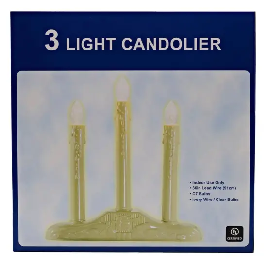Kitcheniva 3 Light Electric Candolier Christmas Lamp Ivory Plastic With Bulbs {3}