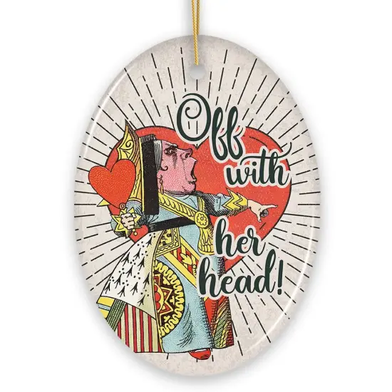 Queen of Heart Off with Her Head Ornament, Funny Vintage Christmas Decor {7}