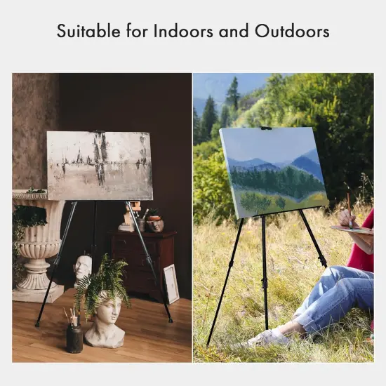 Artify Easel for Painting, Double-Tier Easel Stand, Adjustable Height from 22-66 Inches, Tripod for Painting and Display with Carrying Bag, 66 Inches, Black {6}