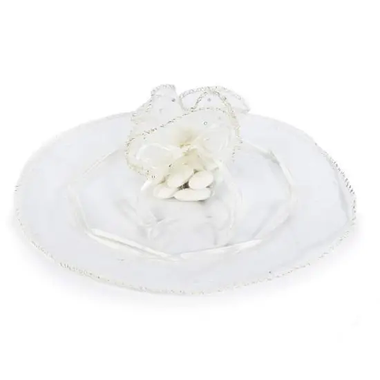 White Organza Circles with Satin Edges 10" - 25 Pack {4}