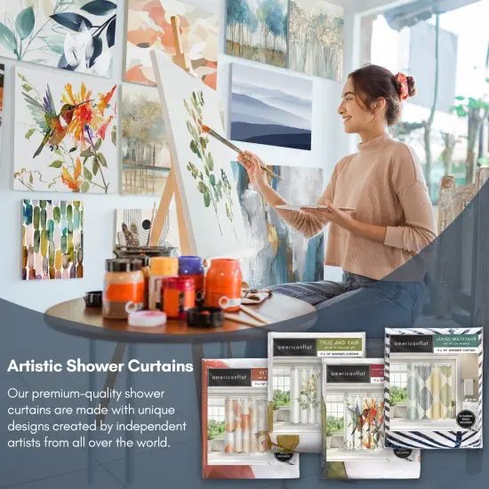 Americanflat 71" x 74" Shower Curtain, Embodiment by PI Creative Art {6}