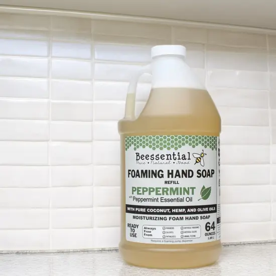 Beessential Foaming Hand Soap Refill Peppermint 64 Fluid Ounce {3}