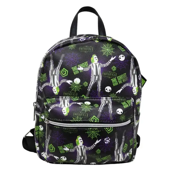 Beetlejuice All Over print 10" Mini Deluxe Backpack with 1 Front pocket {1}