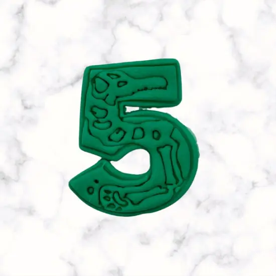 Dinosaur Number 5 Cookie Cutter and Stamp {2}