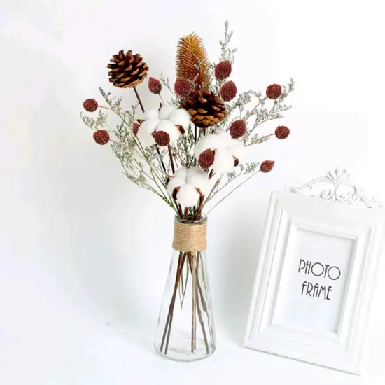 30 Pcs Dried Fall Flowers Bouquet - Red {2}