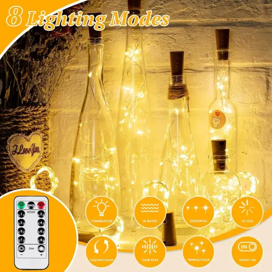 4 Pack 80FT 240LED Fairy String Lights Battery Operated with Remote & Timer - Warm White {2}