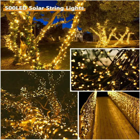2 Pack 180FT 500LED Solar String Lights - Warm White {2}