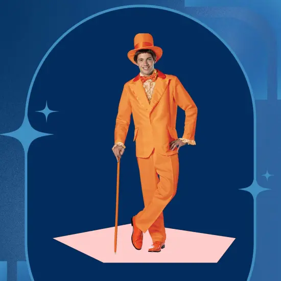 Goof Ball Orange Adult Costume Tuxedo Set for Halloween and Parties {3}