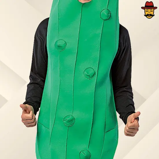 Adult Pickle Costume Funny Green Food Tunic Halloween Party Outfit {4}