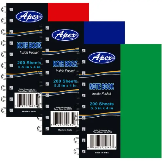 Spiral Notebook w/ Pockets - 5.5x4" - 200 Sheets - 48 Units {1}