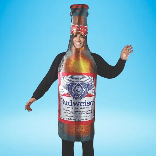 Budweiser Beer Bottle Costume Funny Beverage Tunic Logo Print Halloween Party Outfit {6}
