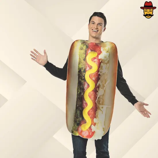 Adult Loaded Hot Dog Halloween Costume Funny One Piece Tunic One Size Fits Most {2}