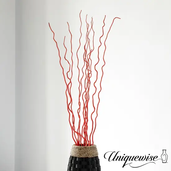 Uniquewise 12pc 59" Natural Dried Mulberry Twigs Ideal Sticks for DIY Crafts Decorative Stems Floral Arrangements Floor Vase Fillers Wedding Centerpieces Event Decorations and Home D&eacute;cor Accent, Red {4}