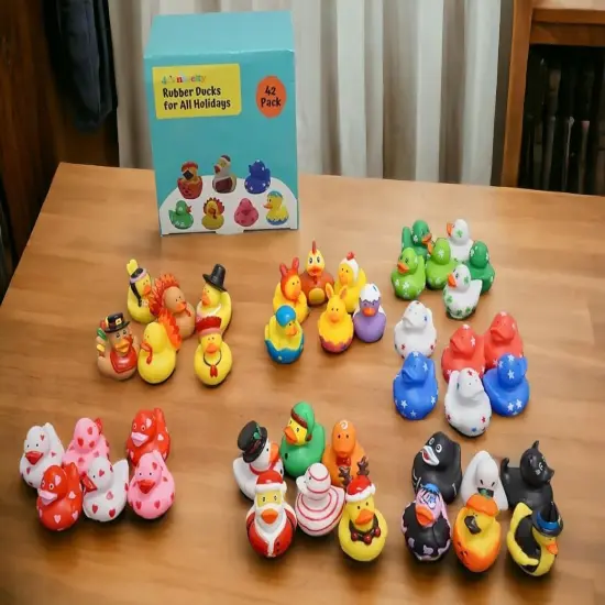 4E Novelty- Holiday Rubber Ducks 42 Pack - Squishy toys, rubber ducks jeep ducking, bath fun & gifts for all ages. {3}