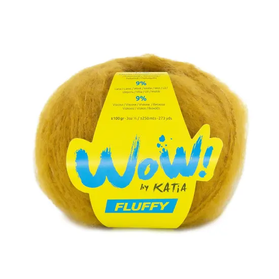 Katia WOW! Fluffy Acrylic Blended Yarn Mustard {1}