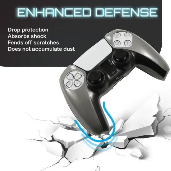 Insten Transparent Case For Sony Playstation PS5 Controller, Protective Hard Shell Cover, Clear Black {2}