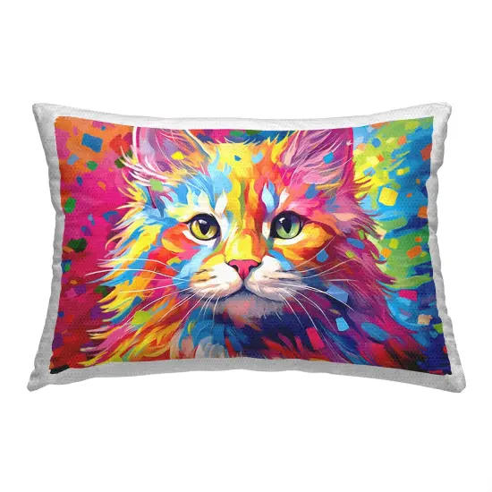 Stupell Industries Modern Patterned Cat Outdoor Pillow, 14 x 7 x 20 {1}