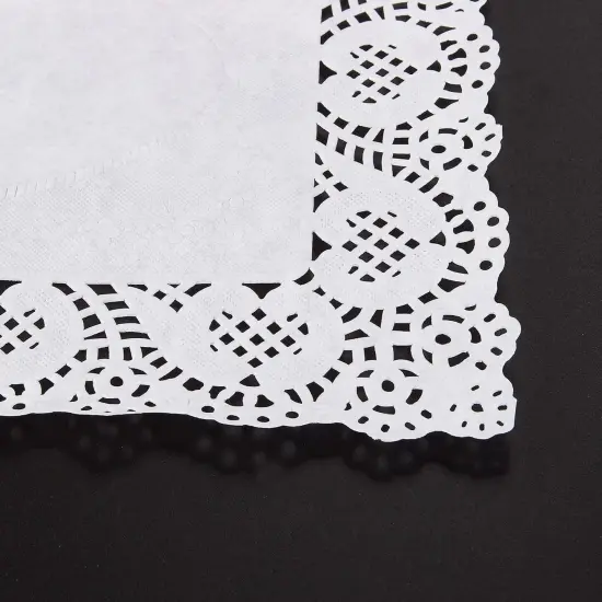 Juvale 200 Pack Paper Doilies, 11.7 x 7.3 Inches, Rectangular Tabletop Decorations for Wedding, Valentine's Day, Anniversary, Romantic Dates (White) {5}