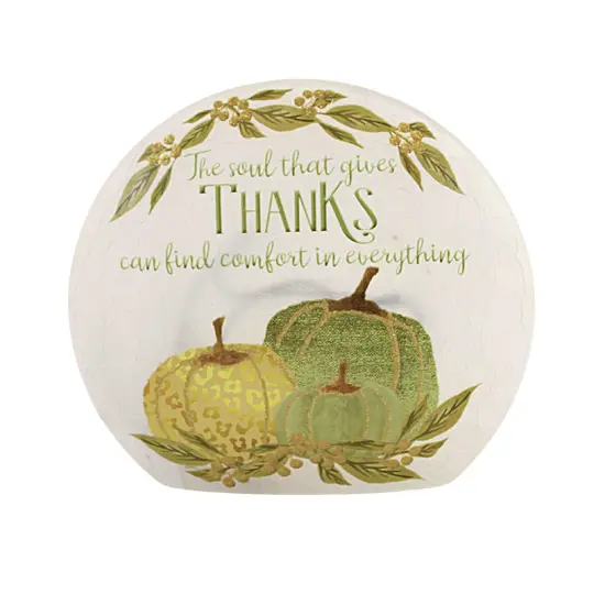Stony Creek 6.5 Inch Beautiful Bounty Pre-Lit Orb Thanksgiving Lighted Glass Accent , Thanksgiving Decor Autumn Thanksgiving THANKFUL {5}
