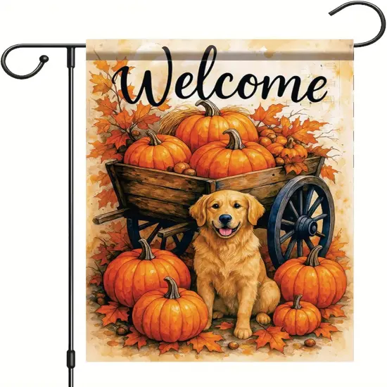 Fall Garden Flag Golden Retriever Dog Yard Flag 12x18(Golden Retriever Dog) {5}