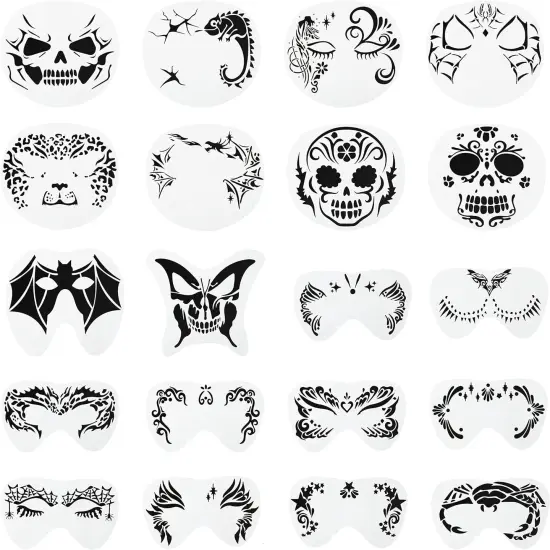 20 Pcs Halloween Face Painting Stencils {1}
