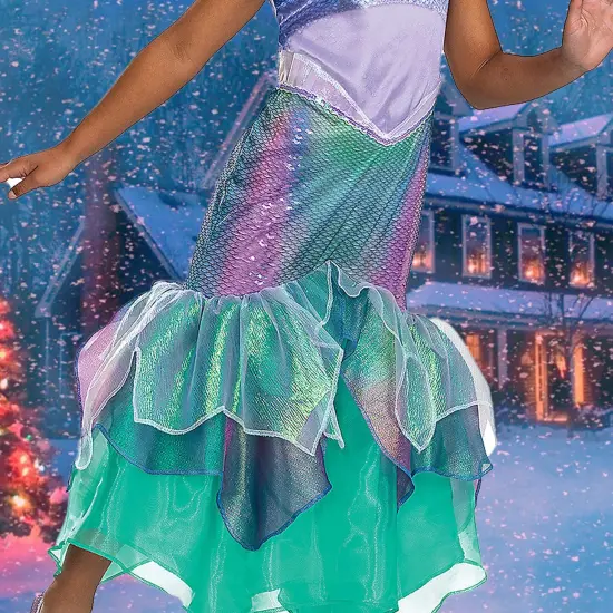 Kids Deluxe Little Mermaid Ariel Costume Disney Princess Outfit Small 4&ndash;6X {4}