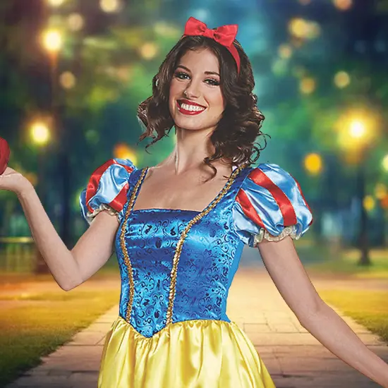 Deluxe Snow White Adult Costume with Floor Length Princess Gown for Halloween {2}