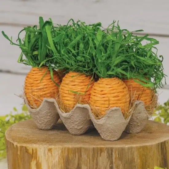 Set of 6 Egg Crate Carrots for Spring Decor and Seasonal Tabletop Display {2}