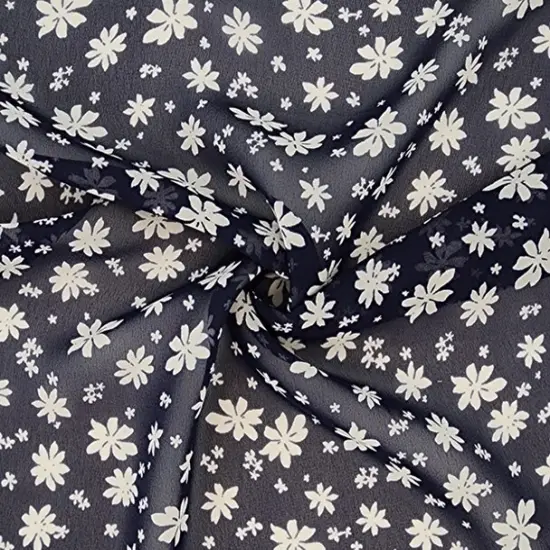 1 Yard Navy or Ivory Hi Multi Chiffon Sheer Lightweight Polyester Fabric, 58/60" Wide {1}