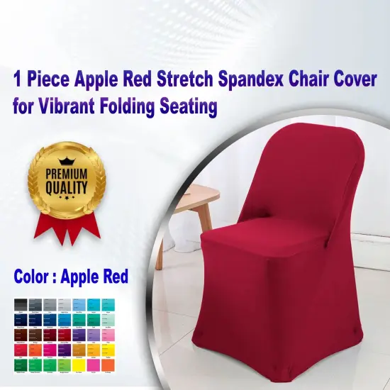 1 Piece Apple Red Stretch Spandex Chair Cover for Vibrant Folding Seating {1}