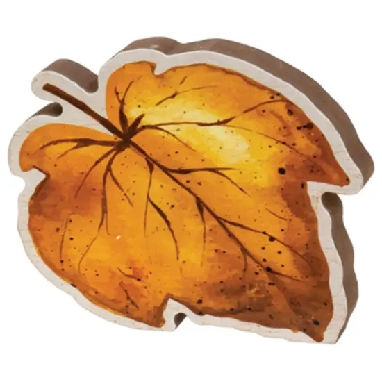 3 Asstd. Chunky Wood Fall Leaf Sitters Wooden Autumn Decor for Tabletop {3}