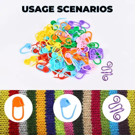 2Pcs Crochet Ring + 100Pcs Stitch Markers {3}