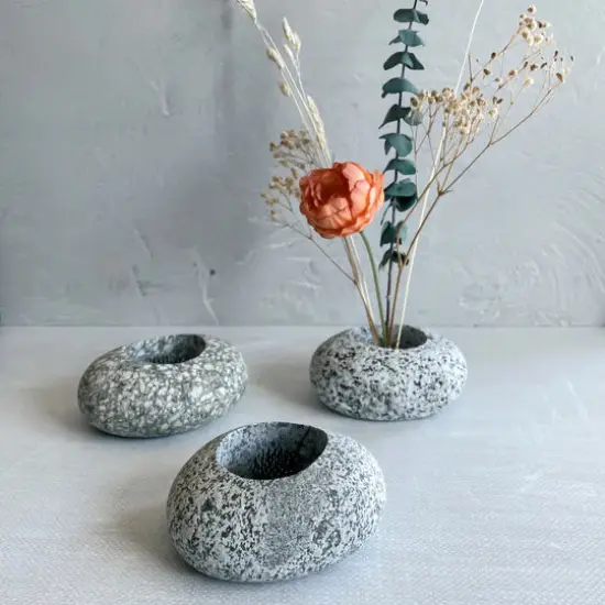Beach Stone Ikebana Vase {2}
