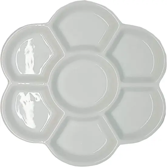 1Pc Watercolor Paint Palette Tray Water Color Palletes Washable Paint Ceramic Paint Palette Porcelain Watercolor Palette for Artist Watercolor Painting Palettes and Palette Cups(White) {5}