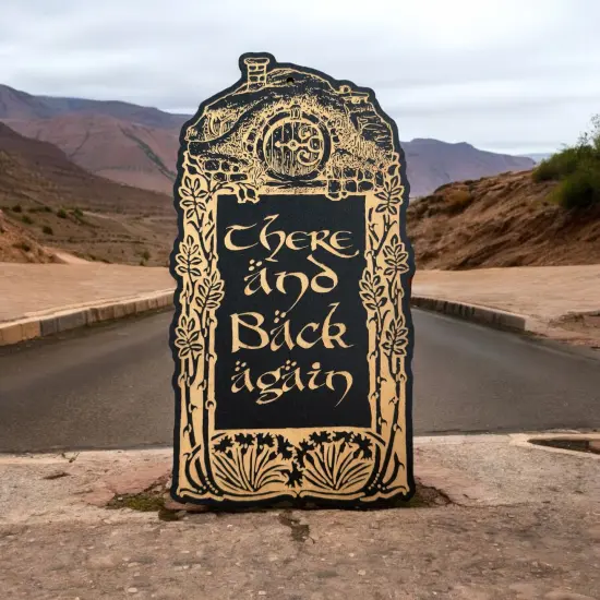 Sign - There and Back Again - Raw Wood Black {4}