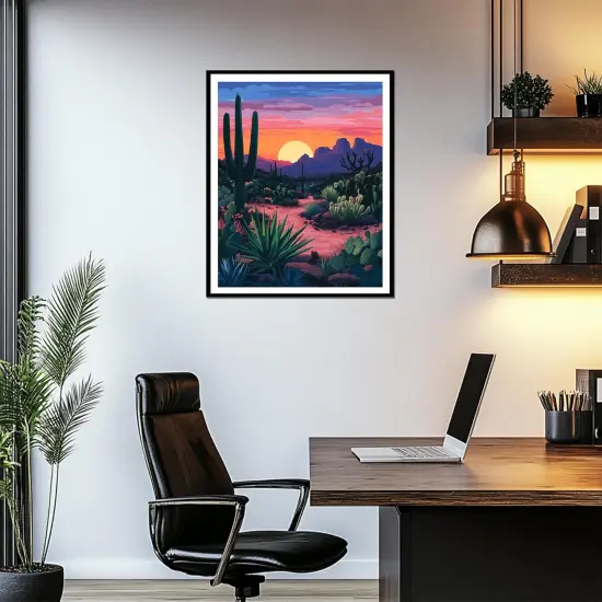 Desert Cactus Paint by Numbers, Saguaro National Park Arizona Paint by Numbers for Adults, Paint by Number Kits, Nature Scenery Gift Home Bedroom Wall Decor {2}