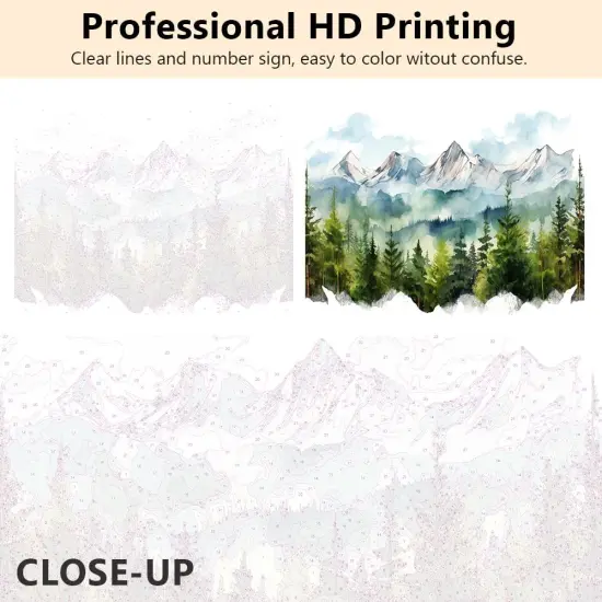DIY Paint by Number for Adult, Mountain Range Paint by Numbers, Watercolor Landscape Adult Paint by Numbers Kits on Canvas {2}