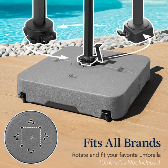 Best Choice Products Heavy-Duty Outdoor Cantilever Base Stand w/ Wheels, Locks, Fillable 330lb Capacity Gray {4}