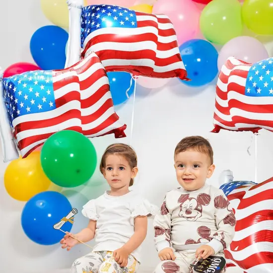 8 Pack American Flag Patriotic Party Foil Balloons, Aluminum Helium 4th Of July Balloon For Independence Day, Labor Day, Memorial Day, US Election Holiday Event Celebration Decorations {4}