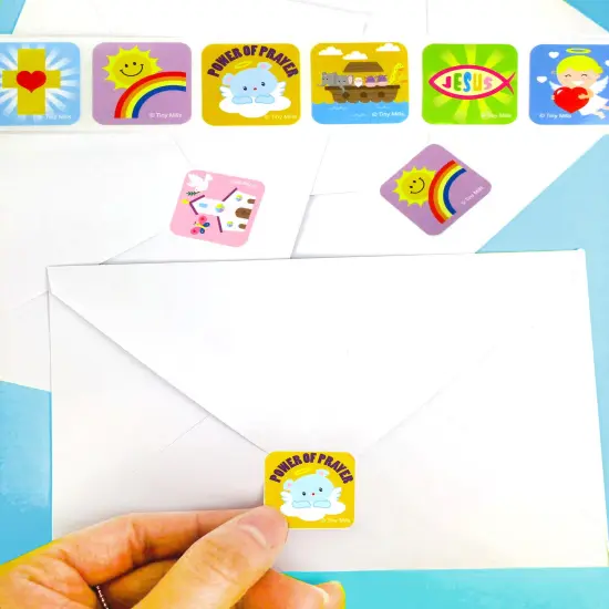 Religious Christian Stickers 100 Stickers/Dispenser, Pack 12 Dispensers for VBS Sunday School {5}