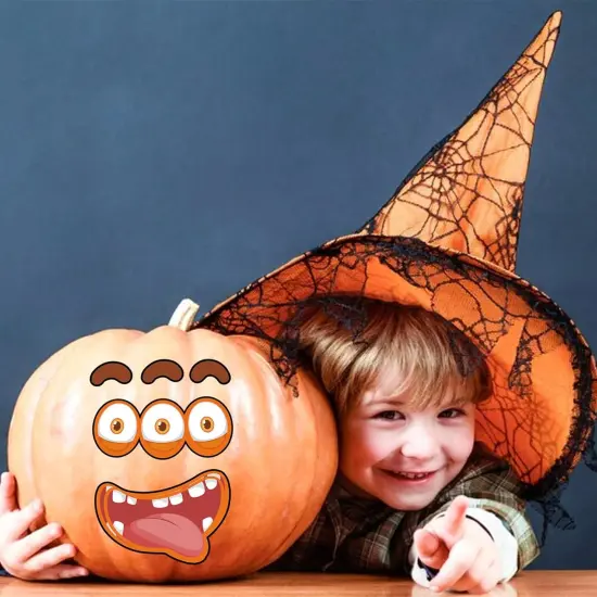 88 Pack Halloween Pumpkin Decorating Stickers {3}
