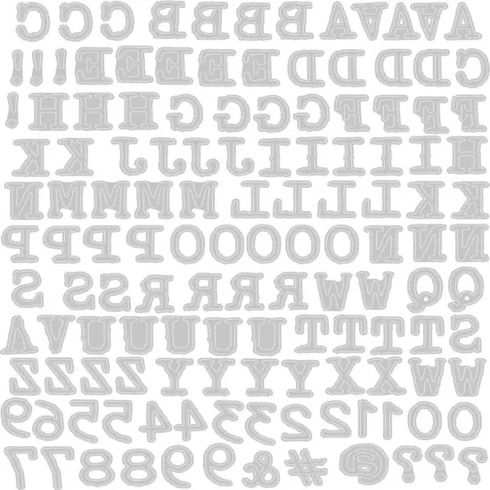 Sizzix Thinlits Dies By Tim Holtz-Alphanumeric Tiny Type Upper {3}